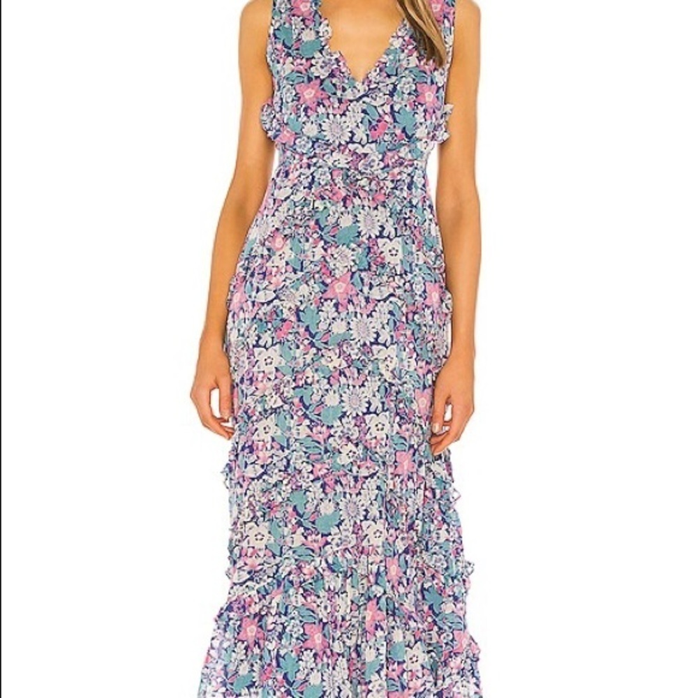 Banjanan Gizela Floral Print Midi Dress